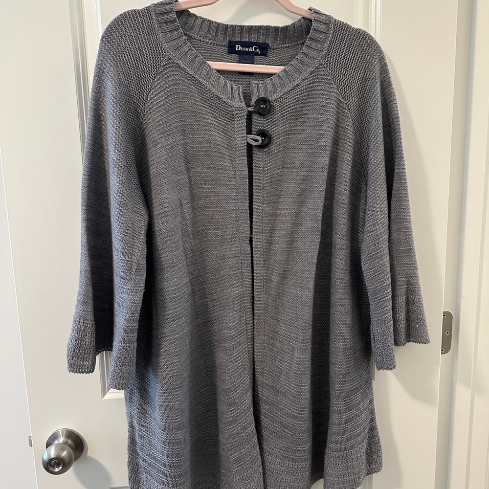 3/4 sleeve cardigan sweater